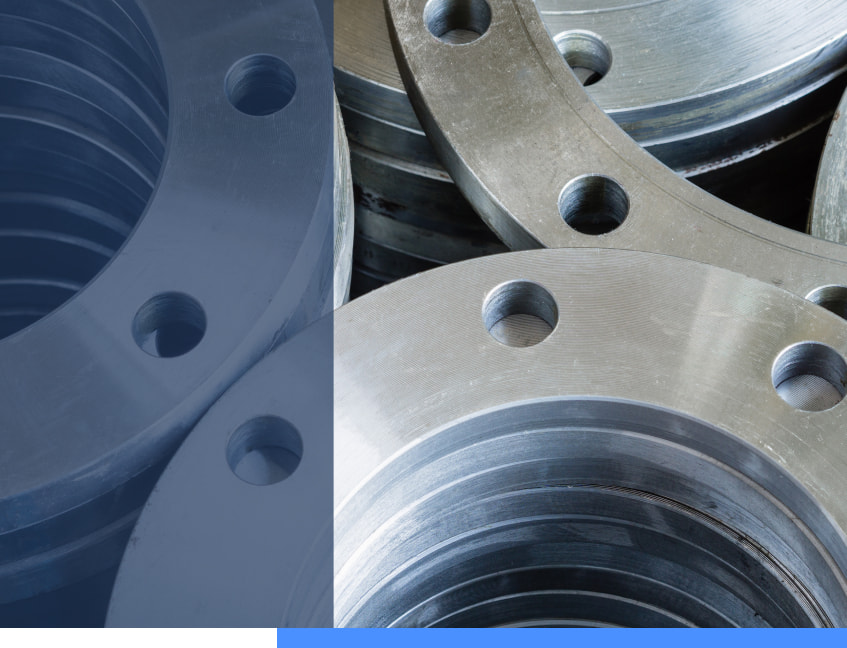 stack of metal flanges