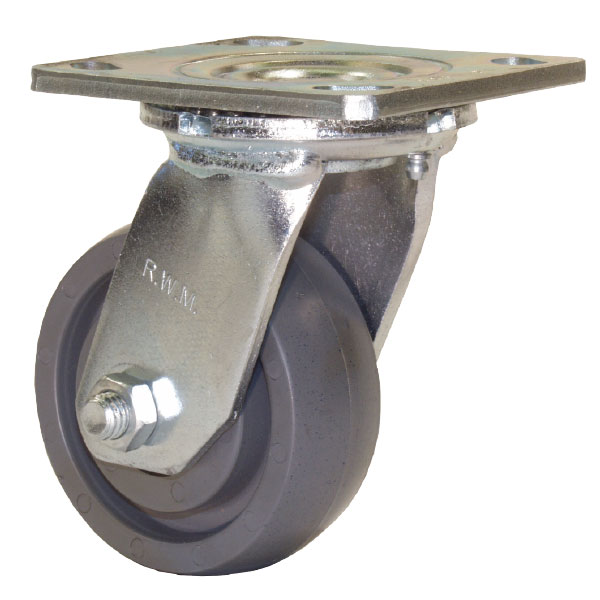 800 Pound Capacity RWM Casters DUR-0420-08-TG 4 x 2 Durastan Phenolic Wheel with Roller Bearing for 1/2 Axle with Thread Guards 