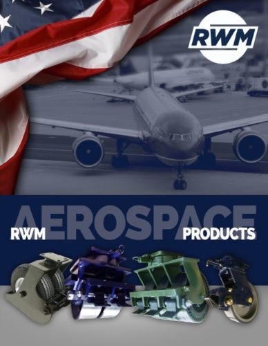 Poster highlighting photos of RWM aerospace products.