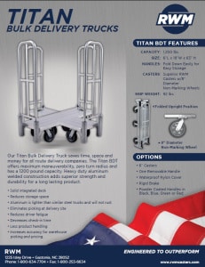Infographic highlighting the features of Titan Bulk Delivery Trucks.  