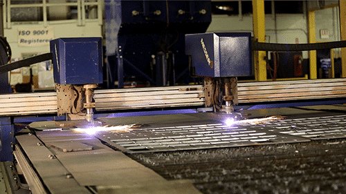 Still of components being manufactured in the factory