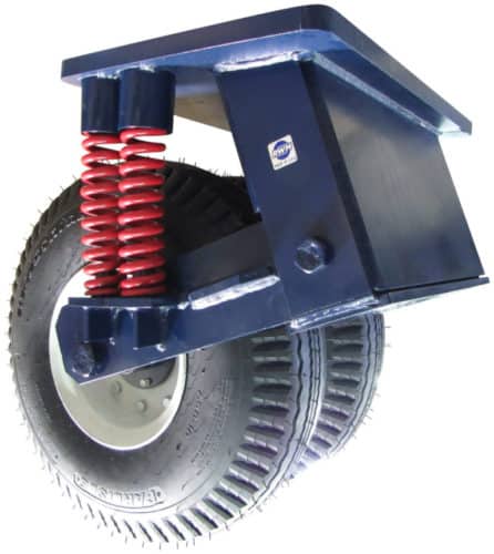 shock absorbing casters with double wheels