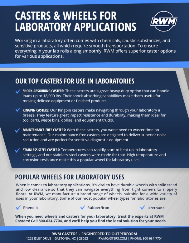 casters & wheels for laboratory applications