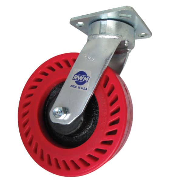 2 Ruote Industriali Girevoli Per Compressore D'Aria - 5 Pollici (125mm) Con Freno Antiscivolo E Assorbimento Urti